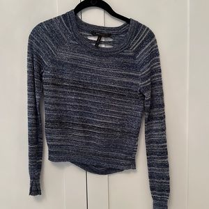 BCBG open back dark blue knit sweater